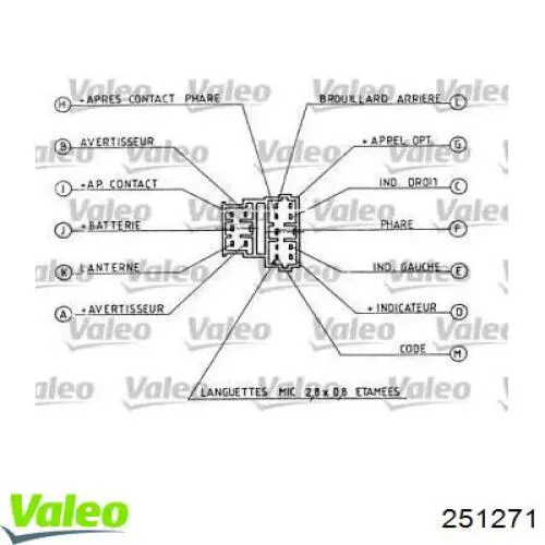 Перемикач підрульовий, лівий 251271 VALEO