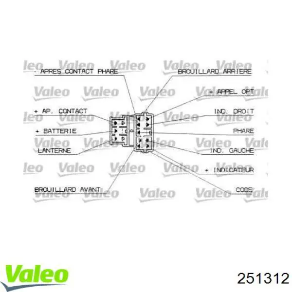 Перемикач підрульовий, лівий VALEO 251312 ціна, від 20.46 USD