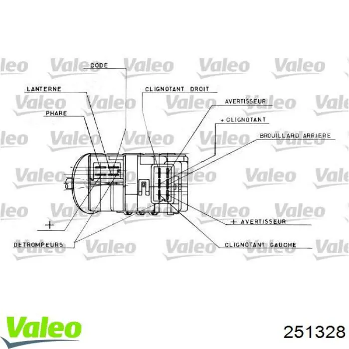 Купити 251328 VALEO Перемикач підрульовий, лівий