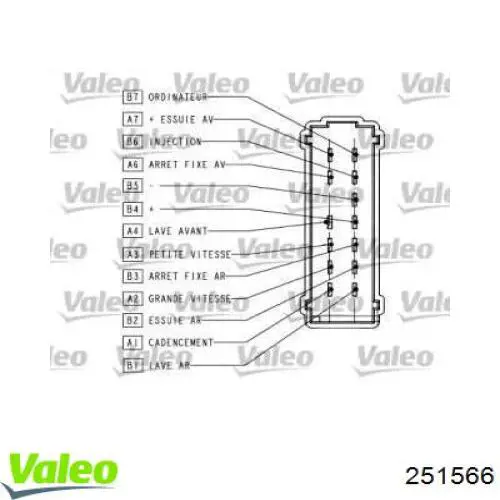 251566 VALEO Перемикач підрульовий, правий