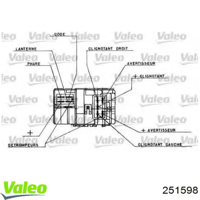 Купити 251598 VALEO Перемикач підрульовий, лівий