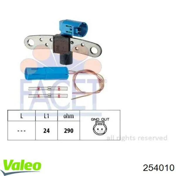 Датчик положення колінвала VALEO 254010
