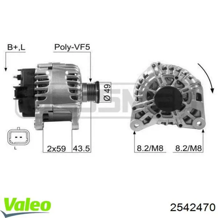 Генератор 2542470 VALEO