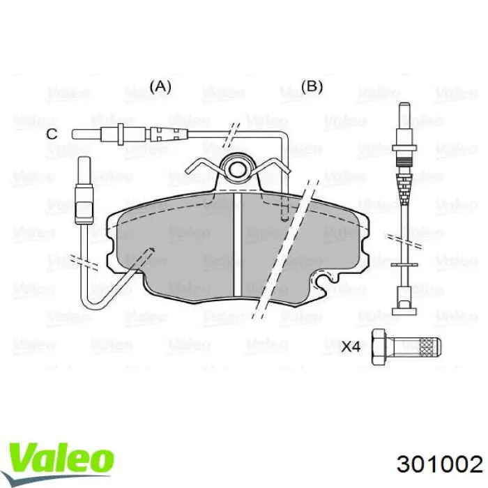 Тормозні колодки VALEO 301002