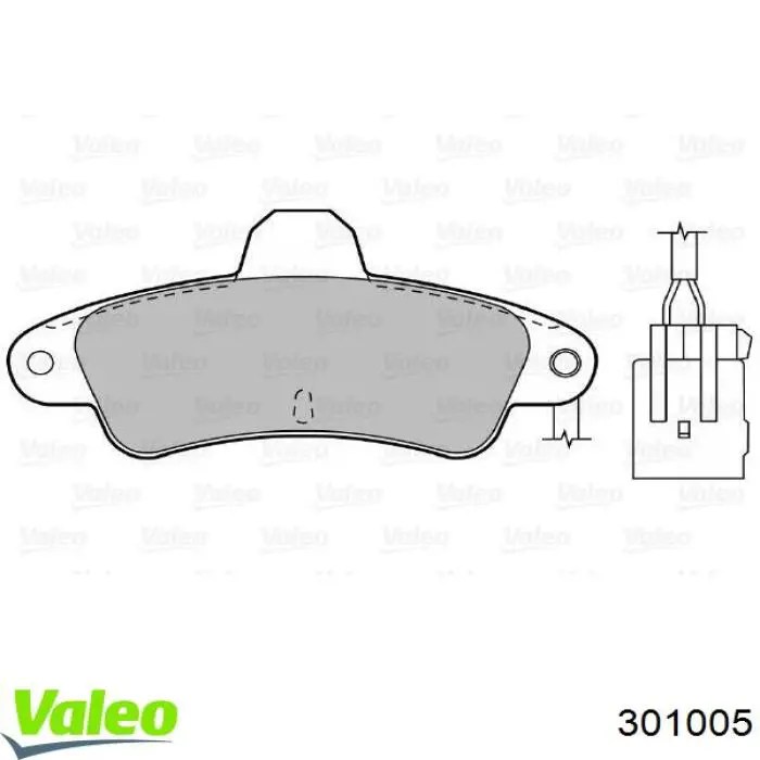 Колодки гальмові задні, дискові 301005 VALEO