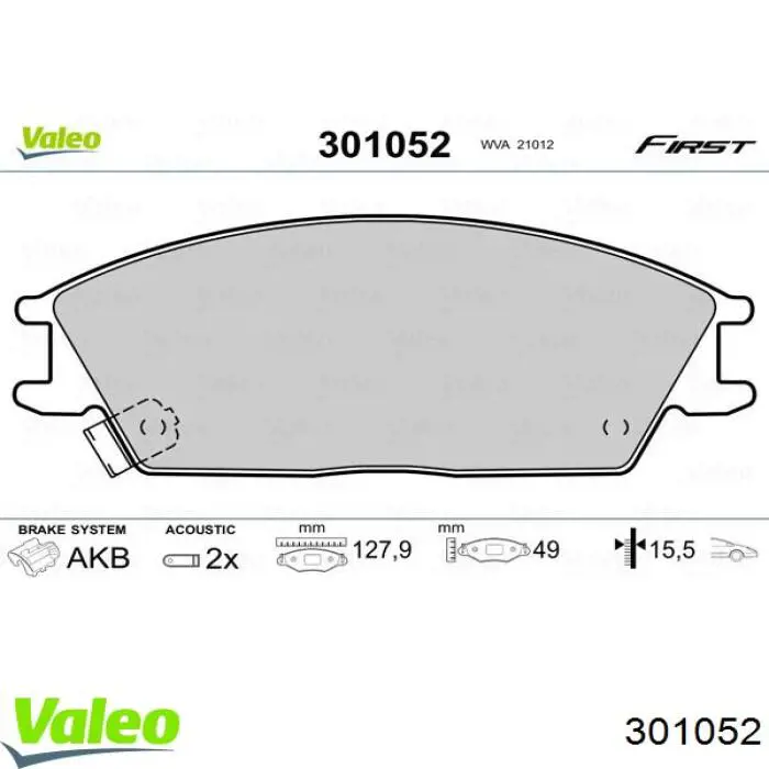 Гальмівні колодки VALEO 301052 ціна, від 14.78 USD