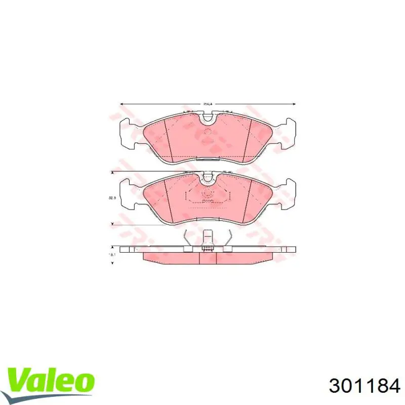 Гальмівні колодки VALEO 301184 ціна, від 13.61 USD