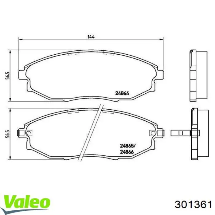 Гальмівні колодки VALEO 301361 ціна, від 11.36 USD