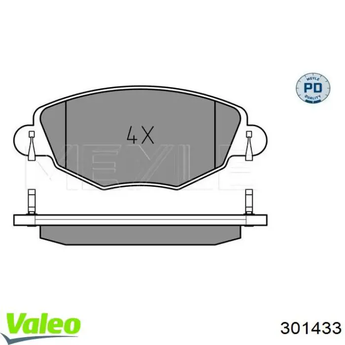 301433 VALEO Передні гальмівні колодки