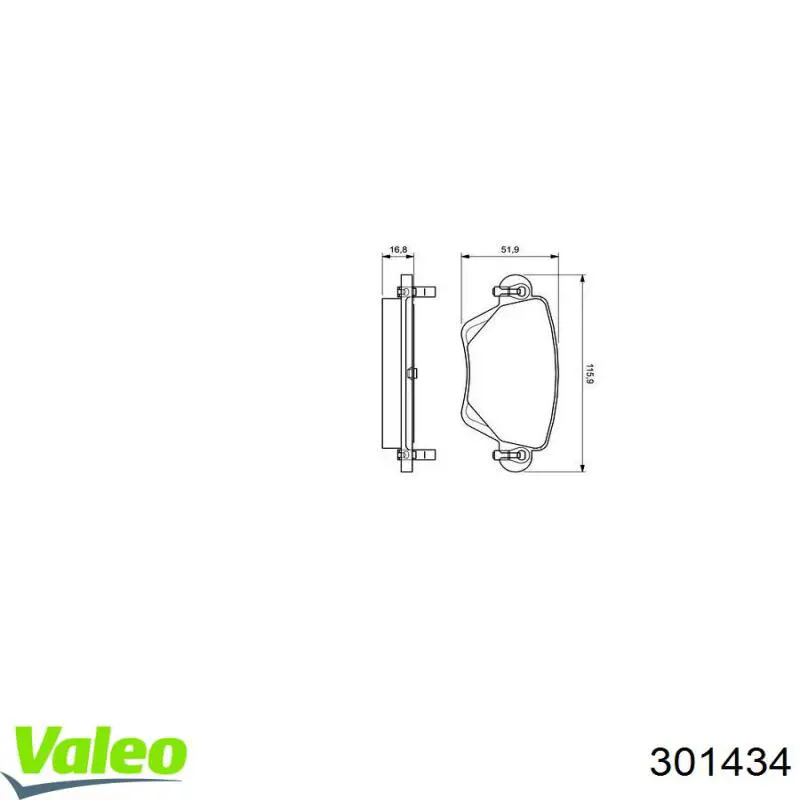 Задні гальмівні колодки 301434 VALEO