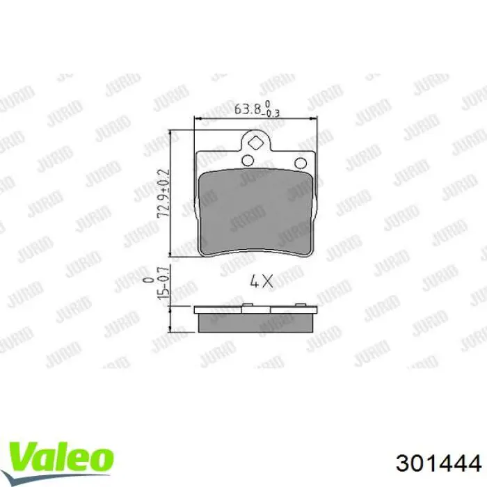 Задні гальмівні колодки VALEO 301444 ціна, від 16.46 USD