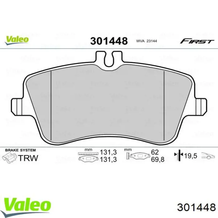 Гальмівні колодки VALEO 301448 ціна, від 23.39 USD