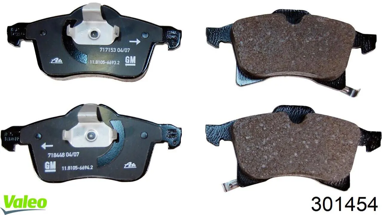 Тормозні колодки VALEO 301454