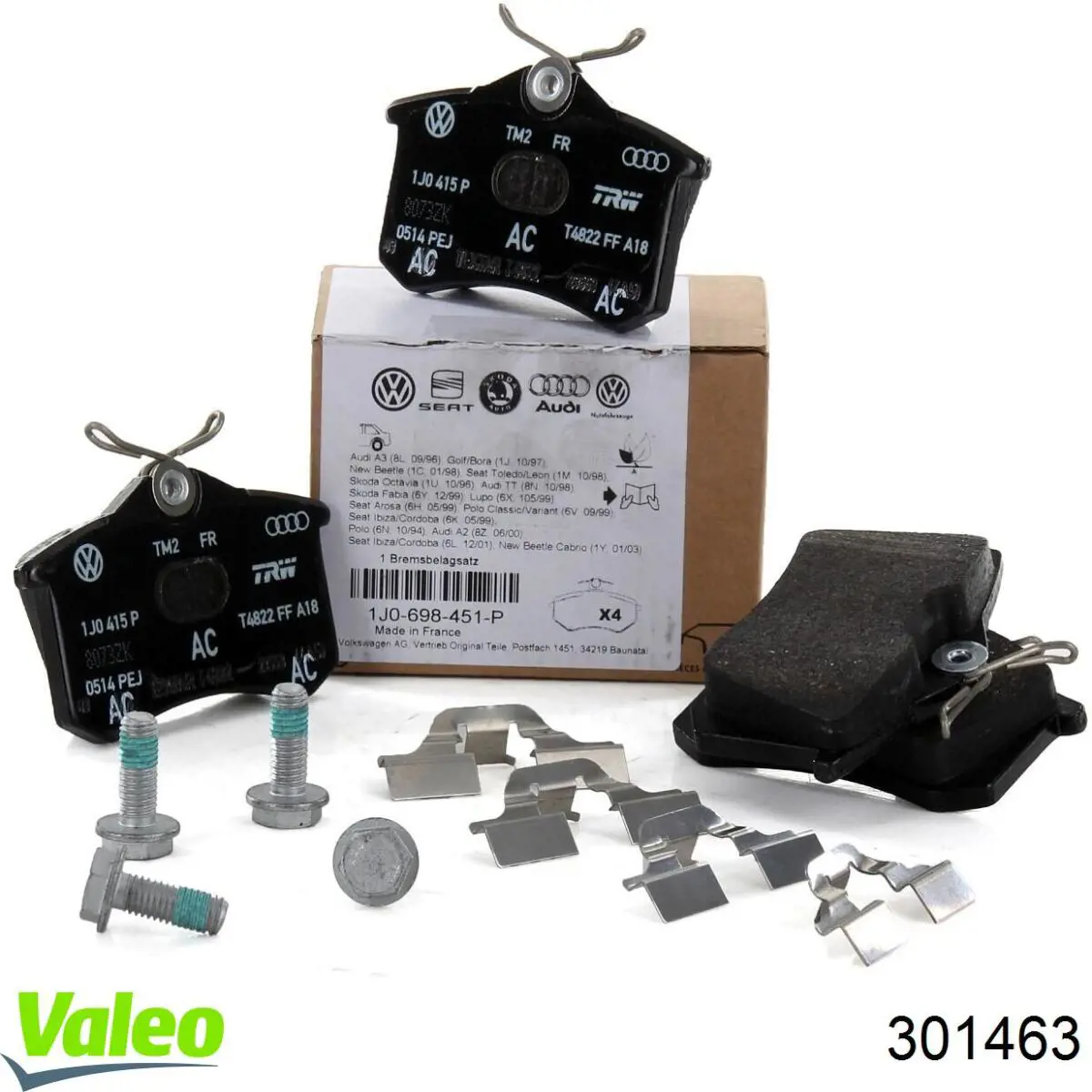 Задні гальмівні колодки 301463 VALEO