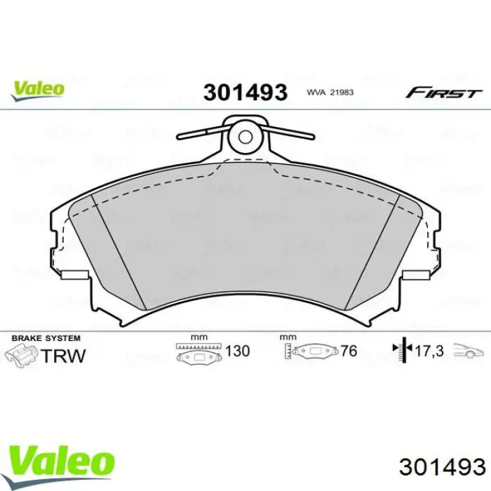 Гальмівні колодки VALEO 301493 ціна, від 23.36 USD