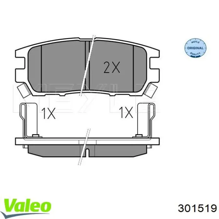 Задні гальмівні колодки VALEO 301519 ціна, від 16.40 USD