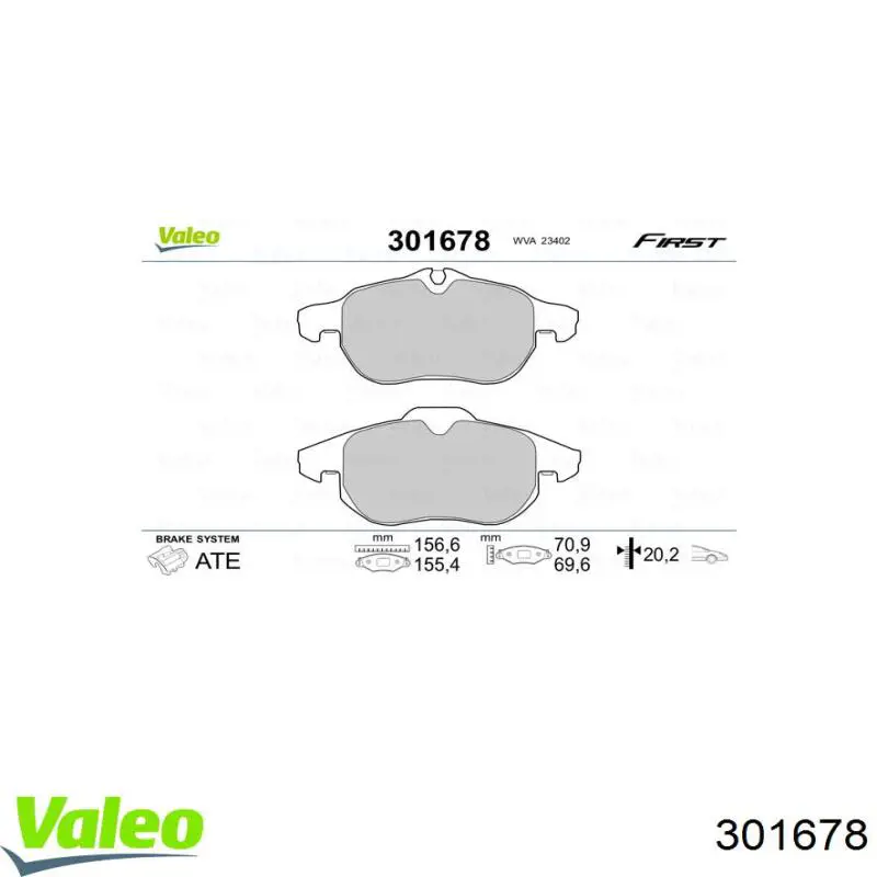 Гальмівні колодки VALEO 301678 ціна, від 22.28 USD