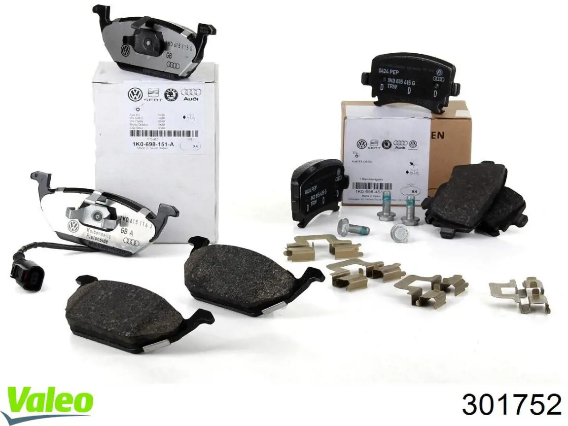 Задні дискові колодки VALEO 301752