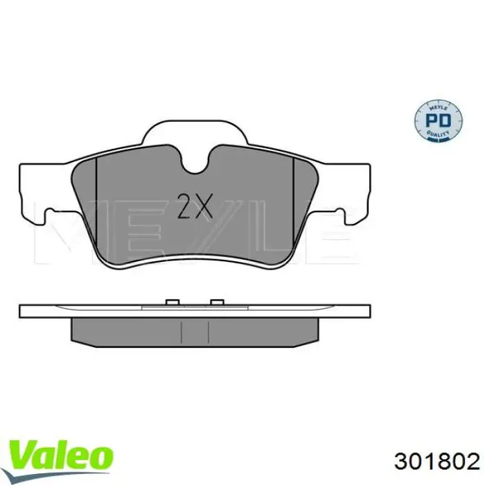 Задні гальмівні колодки 301802 VALEO