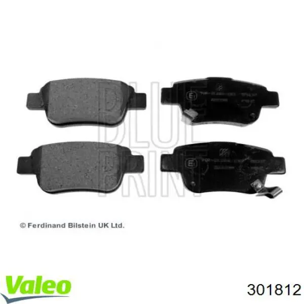 Задні гальмівні колодки 301812 VALEO