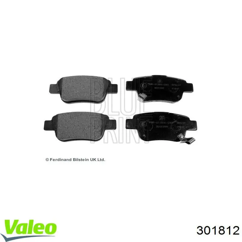 301812 VALEO Колодки гальмівні задні, дискові