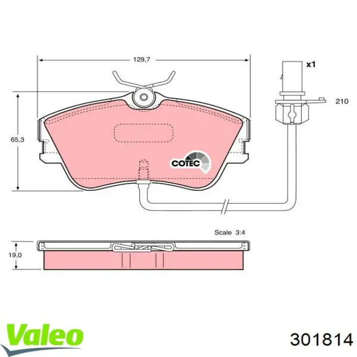 Гальмівні колодки VALEO 301814 ціна, від 27.75 USD