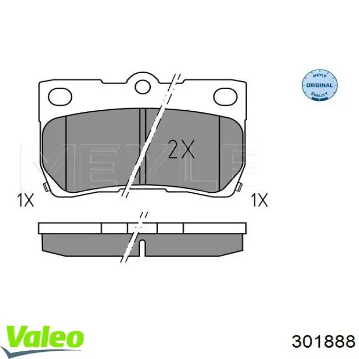 Передні тормозні колодки 301888 VALEO