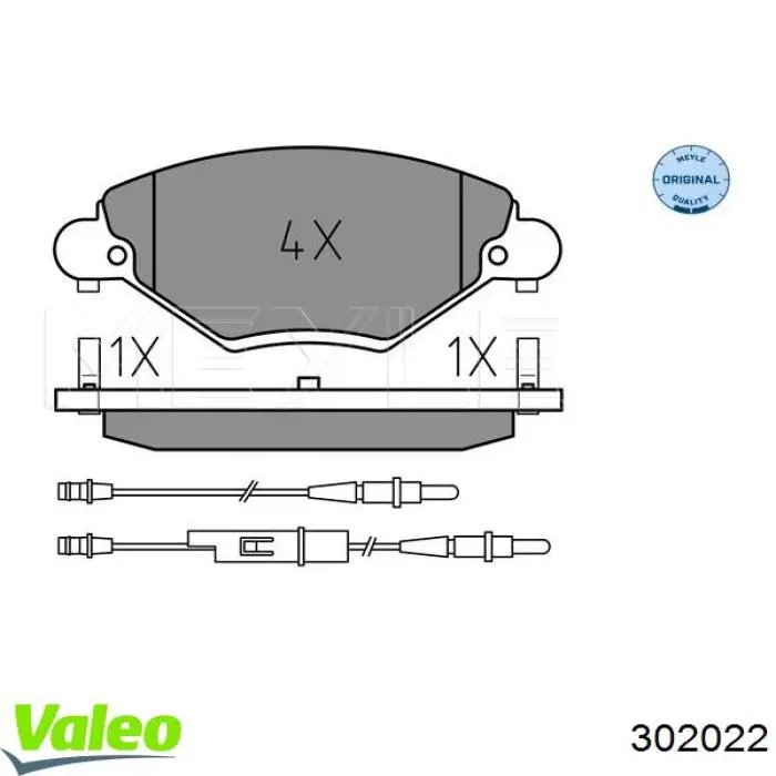 Передні тормозні колодки 302022 VALEO