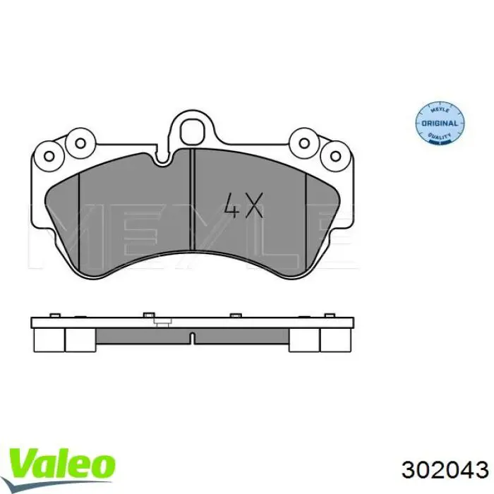 Купити 302043 VALEO Колодки гальмівні передні, дискові