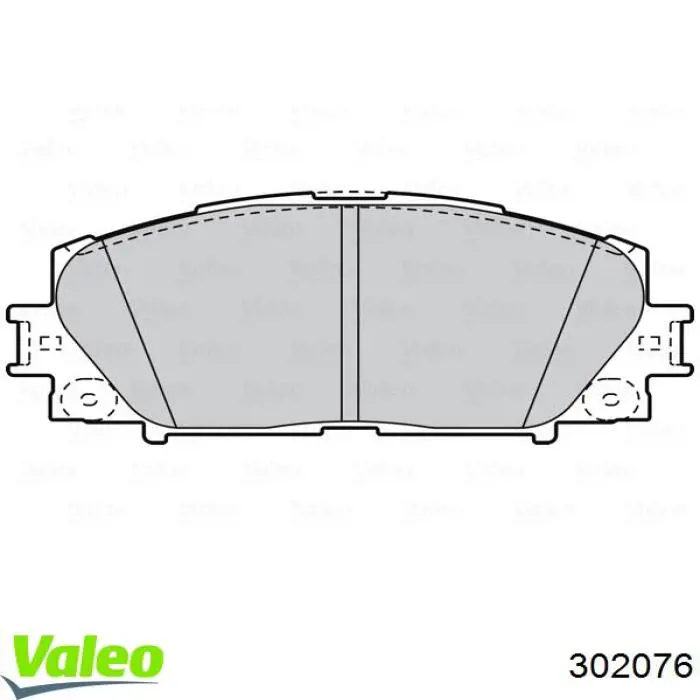 Колодки гальмівні передні, дискові 302076 VALEO