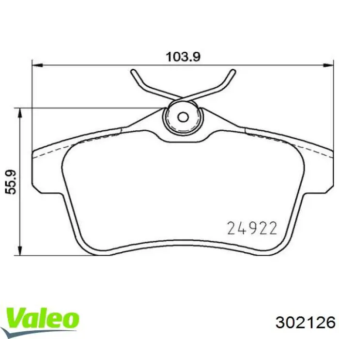 Купити 302126 VALEO Задні колодки