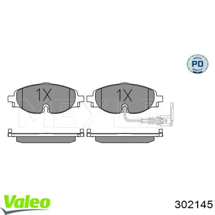 Купити 302145 VALEO Колодки гальмівні передні, дискові