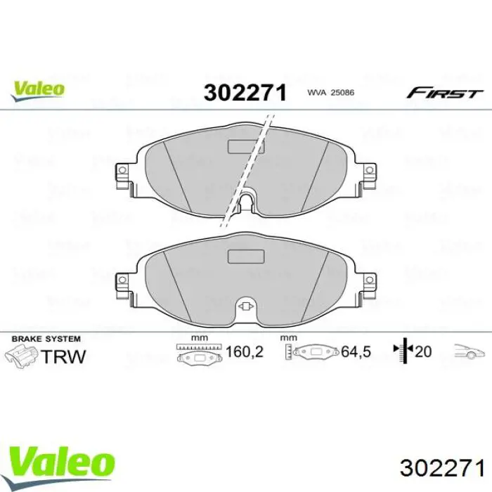 Тормозні колодки VALEO 302271