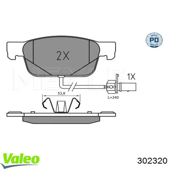 Колодки гальмівні передні, дискові 302320 VALEO