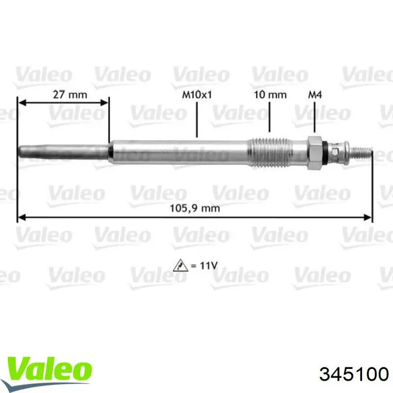 Купити 345100 VALEO Свічка накалу