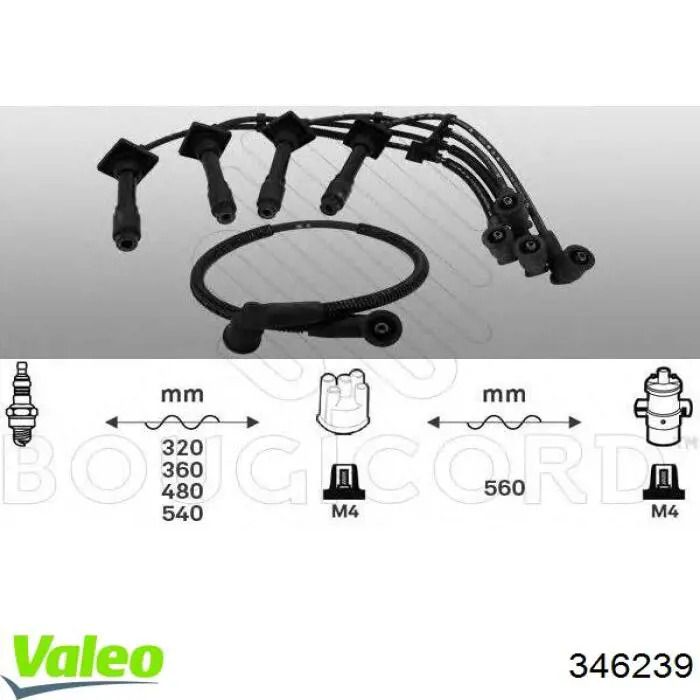 Дріт високовольтний, комплект 346239 VALEO