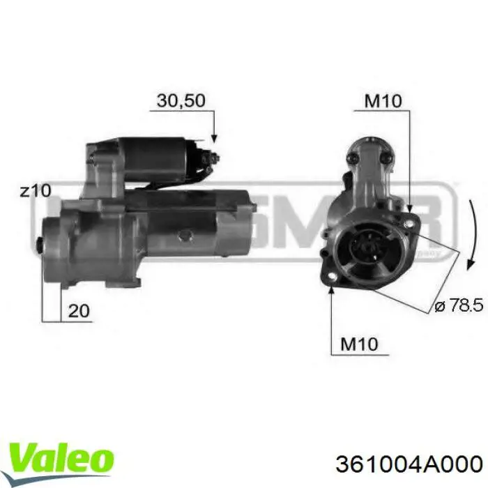 Стартер 361004A000 VALEO