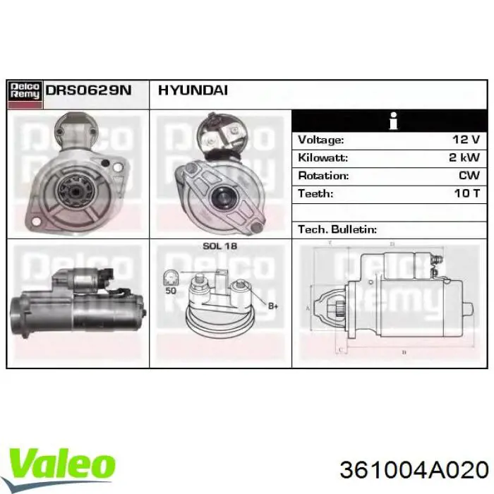 Стартер двигуна на Hyundai H-1 STAREX Starex 