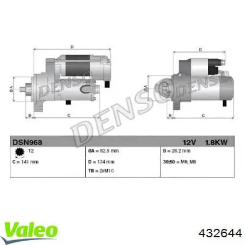 Стартер 432644 VALEO