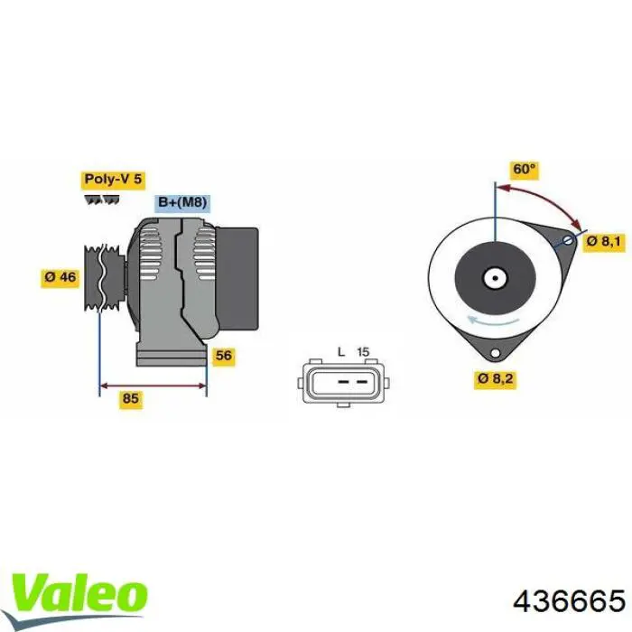 436665 VALEO Авто генератор