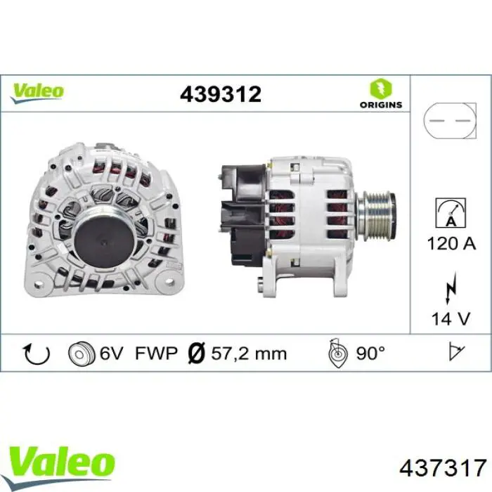 Генератор автомобільний VALEO 437317