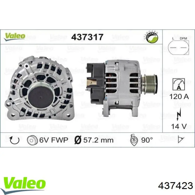Генератор автомобільний VALEO 437423