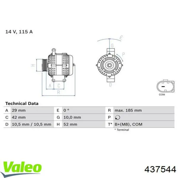 Генератор VALEO 437544 ціна, від 218.57 USD
