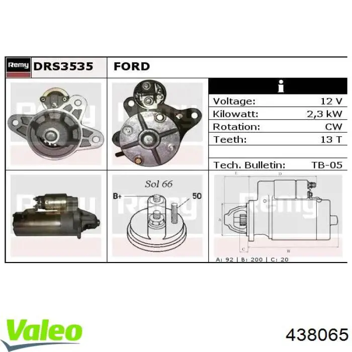 Стартер 438065 VALEO