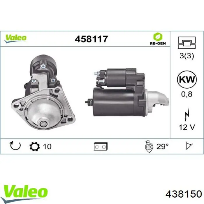 Стартер VALEO 438150 ціна, від 71.49 USD