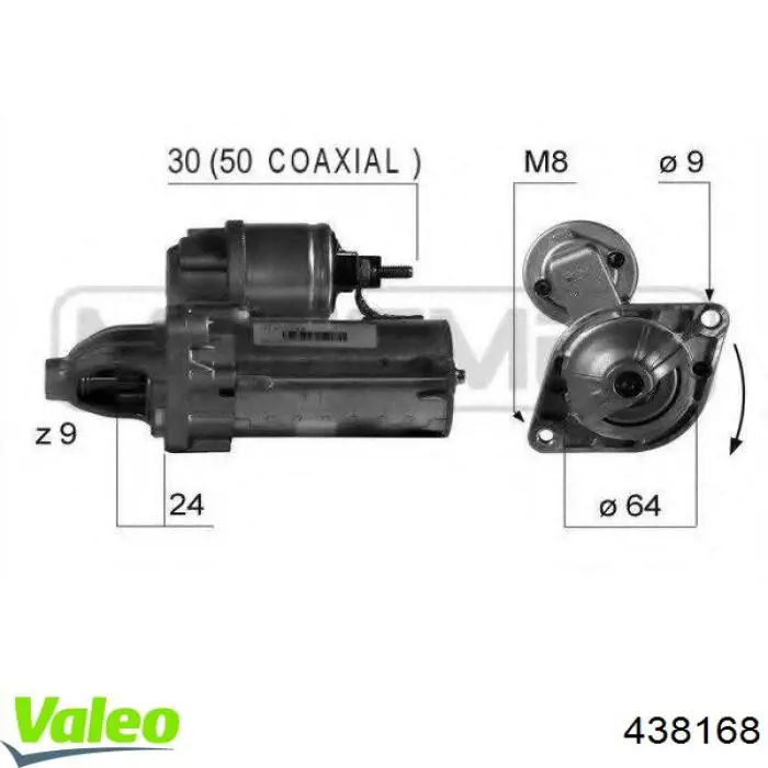 Стартер VALEO 438168 ціна, від 112.47 USD