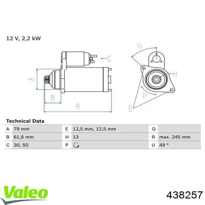 Купити 438257 VALEO Стартер
