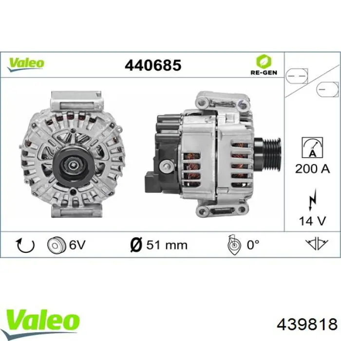 Генератор автомобільний VALEO 439818