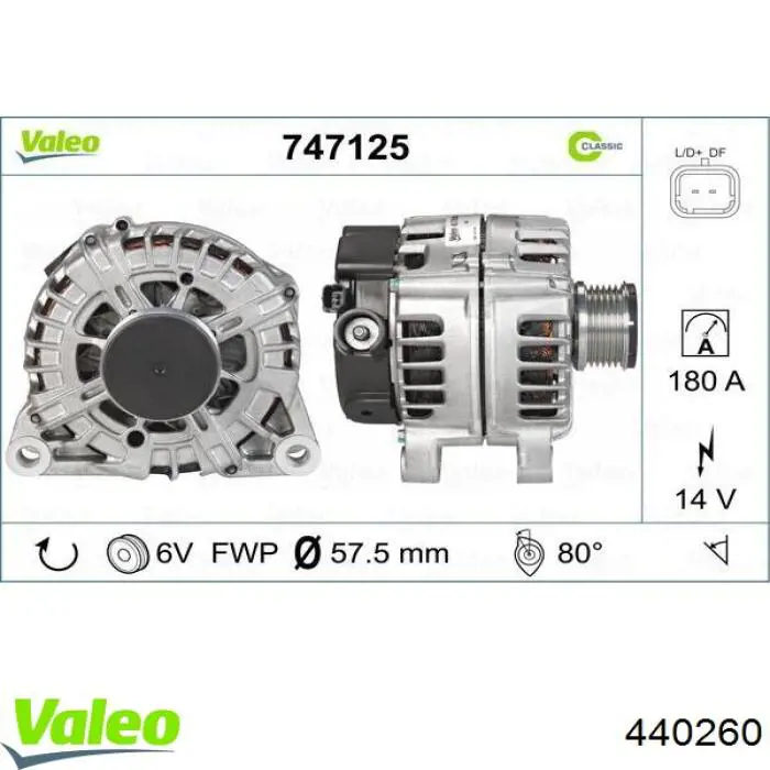 Генератор 440260 VALEO