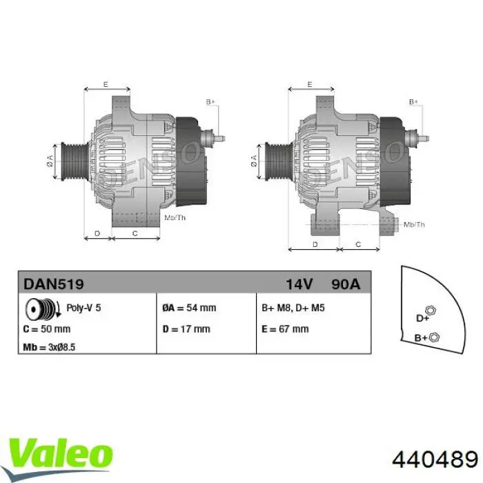 Генератор VALEO 440489 ціна, від 124.57 USD